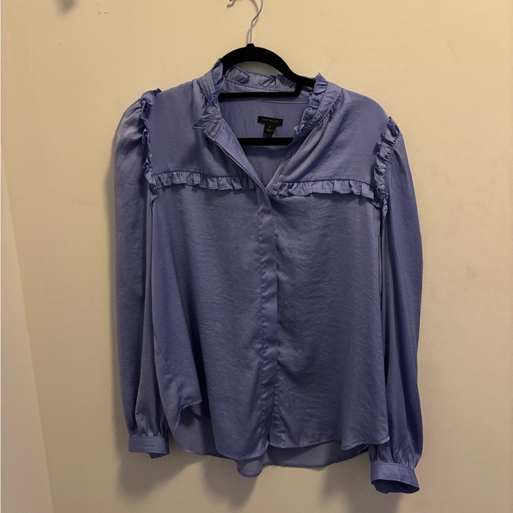 Ann Taylor Ruffle Yolk Top